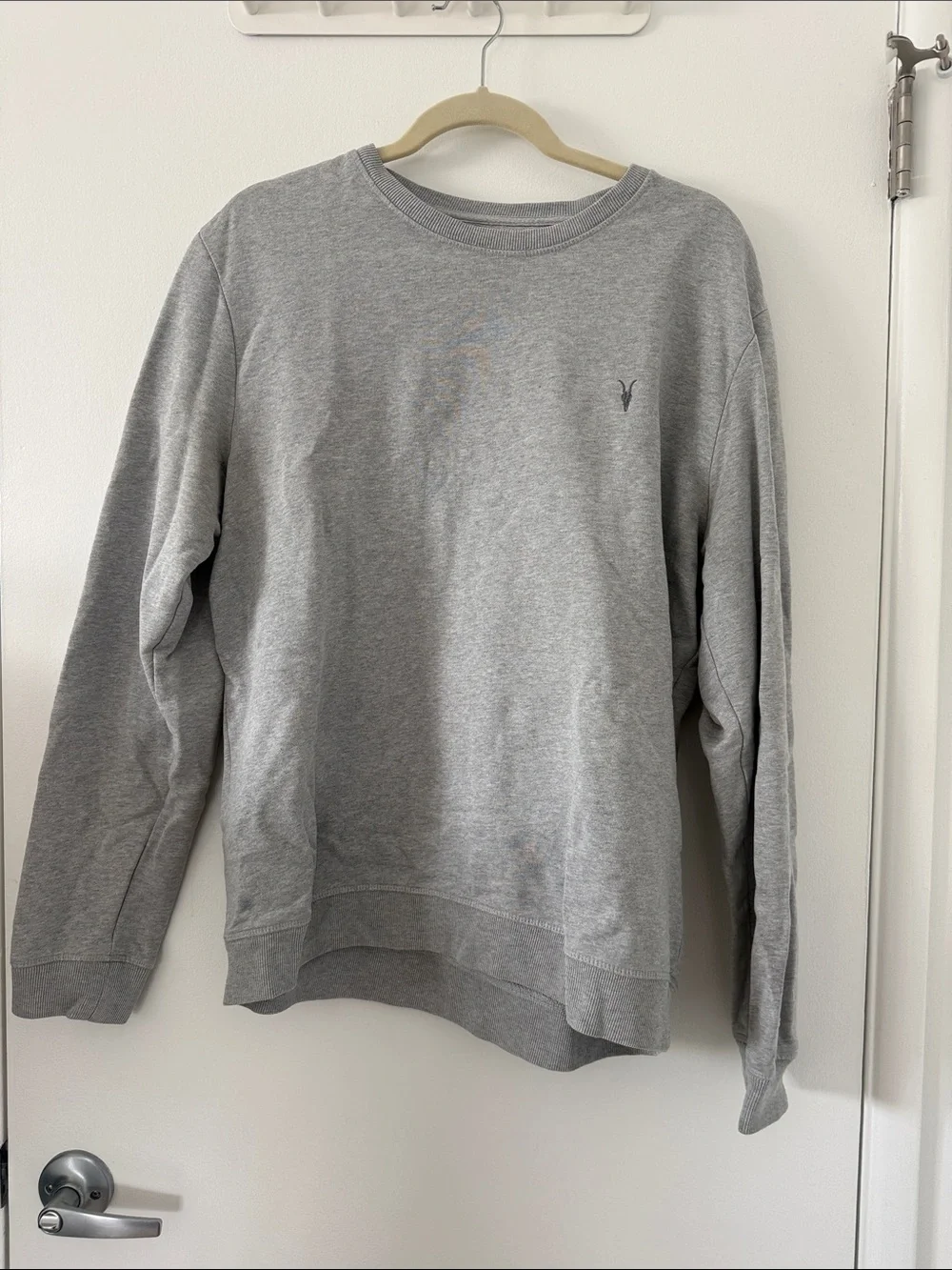 AllSaints Men's Crewneck Sweatshirt - Light Grey